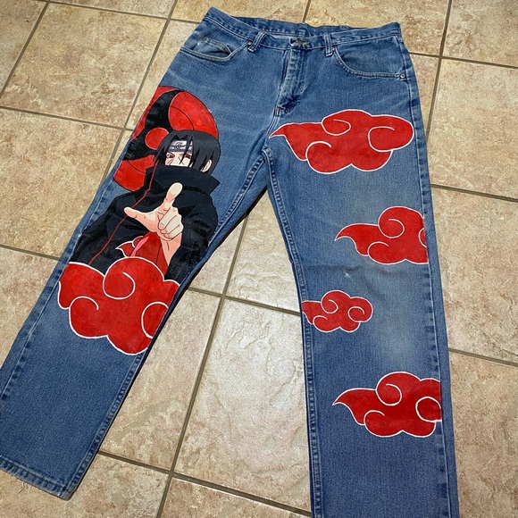 Custom Itachi Uchiha jeans! (Wranglers) - Picture 1 of 7